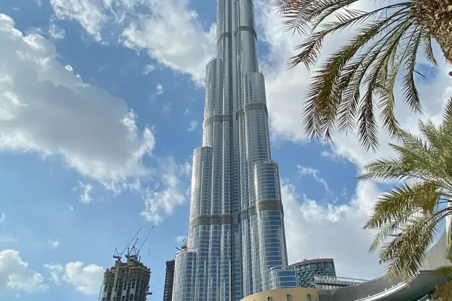 High-rise towers under a blue sky